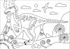 Dinozaur uciekający przed wybuchem wulkanu