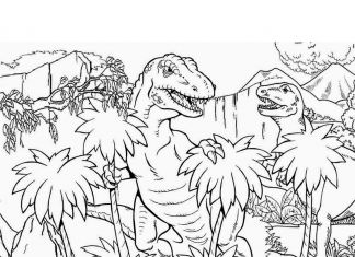 Dinozaury przemierzające dżunglę