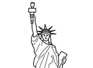 Duża Statua Wolności kolorowanka duża Statua Wolności