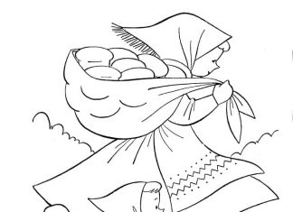 Dziewczyny niosą ciężkie worki kolorowanka dziewczny niosą ciężkie worki