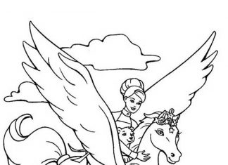 Dziewczyna leci na pegazusie kolorowanka dziewczyna leci na pegazusie do druku