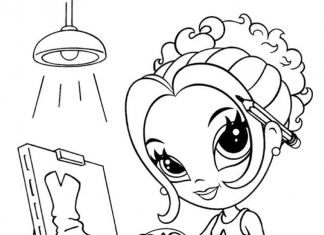 Dziewczyna maluje kolorowanka dziewczyna maluje obraz - sztaluga