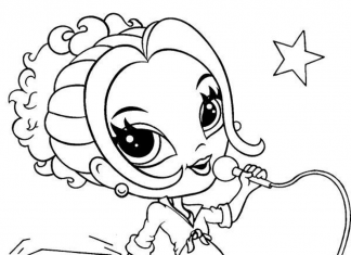 Dziewczyna śpiewa do mikrofonu kolorowanka dziewczyna śpiewa do mikrofonu do druku