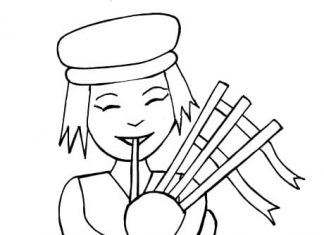 Dziewczynka gra na instrumencie kolorowanka dziewczynka gra na instrumencie