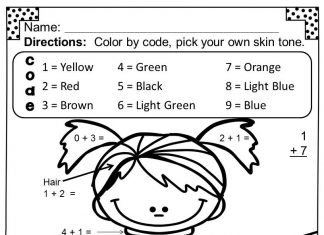 kolorowanka dziewczynka z dyniami według rozwiązań matematycznych