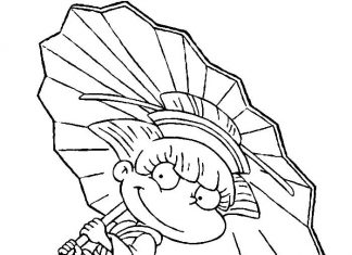 Dziewczynka z parasolką kolorowanka dziewczynka z parasolką do druku