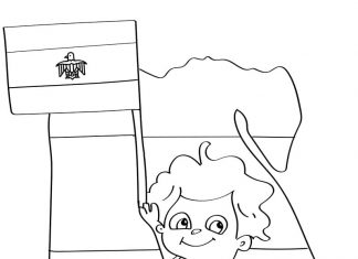 Egipski chłopiec z flagą