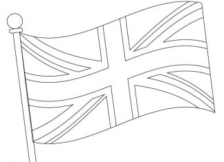 Flaga Wielkiej Brytanii kolorowanka flaga Wielkiej Brytanii do druku