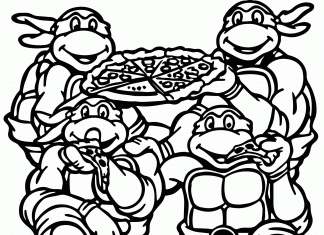 Głodne żółwie Ninja kolorowanka głodne żółwie ninja