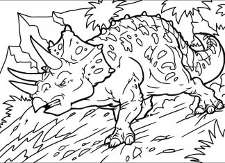 Groźny gad zsuwający się ze skały