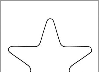 Gwiazdka Kolorowanka Szablon dużej gwiazdy dla dzieci