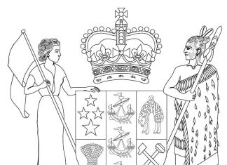 Herb Nowej Zelandii kolorowanka herb Nowej Zelandii do druku