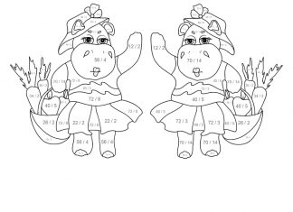 Hipopotamy według instrukcji kolorów kolorowanka hipopotama według instrukcij kolorów