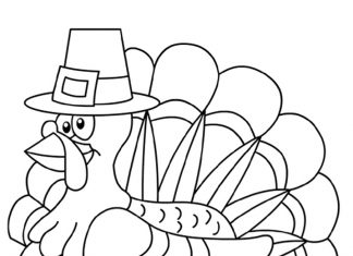 Indyk w kapeluszu kolorowanka indyk w kapeluszu do druku