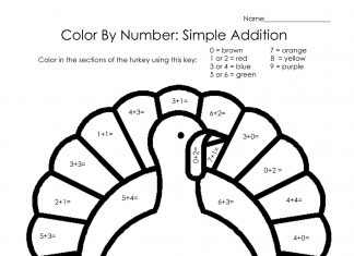 kolorowanka indyk według rozwiązań matematycznych