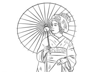 Japońska kobieta z wachlarzem