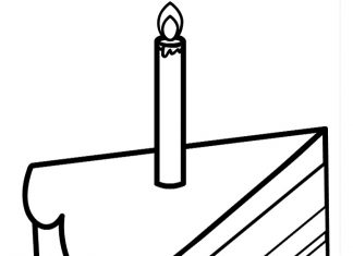 kolorowanka kawałek tortu urodzinowego do druku