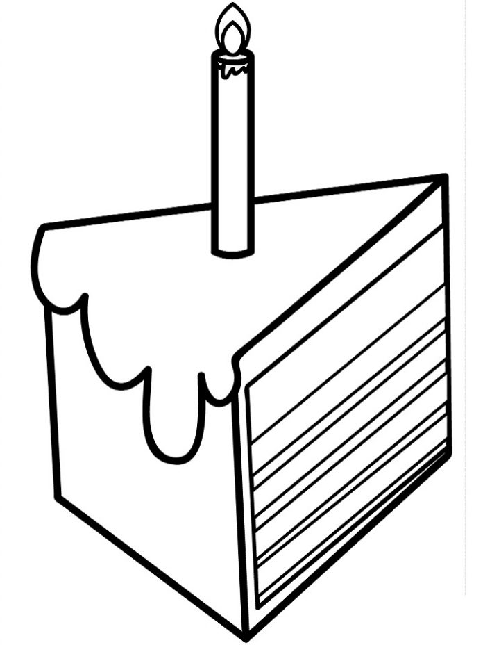 kolorowanka kawałek tortu urodzinowego do druku