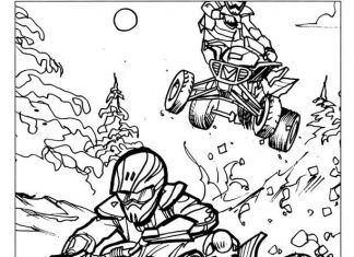 kolorowanka kierowcy jadą quadem