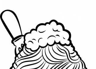 Kluski w misce kolorowanka kluski w misce do druku