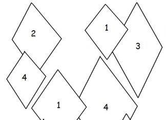 kolorowanka kolory według instrukcji romby