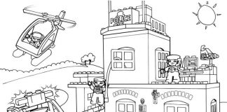 Komisariat policji w lego Duplo kolorowanka komisariat policji w lego duplo