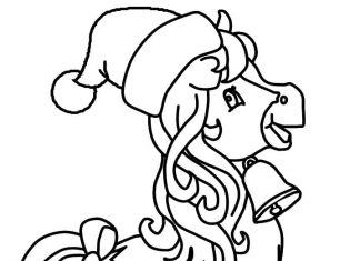 Koń w świątecznej wersji kolorowanka koń w świątecznej wesji