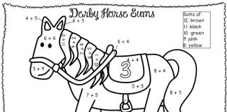 kolorowanka koń z numerem 3