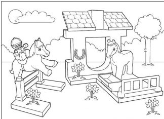 kolorowanka konie w lego duplo