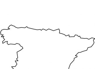 Konturowa mapa Hiszpanii