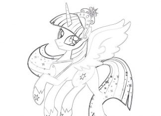 Kontury Twilight Sparkle kolorowanka kontury Twilight Sparkle dla dzieci do druku