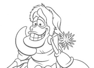 Krab z bajki dla dzieci z czapką Św. Mikołaja