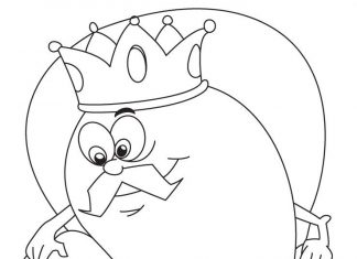 Król owocowy mango kolorowanka król owocowy mango dla dzieci do druku