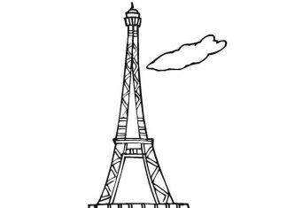 Krzaki pod wieżą Eiffla kolorowanka krzaki pod wieżą Eiffla do druku