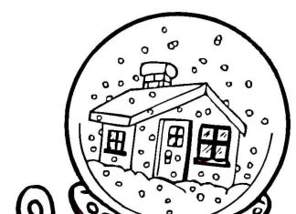 Kula śnieżna pozytywka z domkiem kolorowanka kula śnieżna pozytywka z domkiem