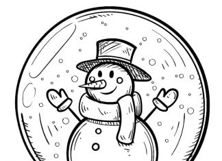 Kula śnieżna z bałwanem kolorowanka kula śnieżna z bałwanem do druku dla dzieci