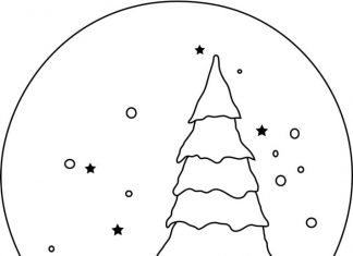 Kula śnieżna z choinką kolorowanka kula śnieżna z choinką do druku dla dzieci