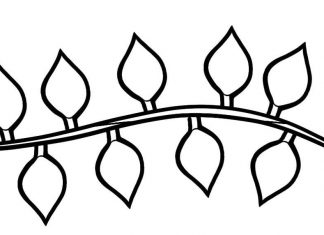 kolorowanka lampki świąteczne - duży obrazek - szablon