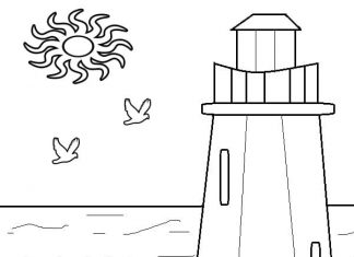 Latarnia morska nad wodą kolorowanka latarnia morska nad wodą
