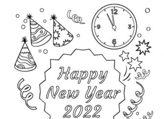 Laurka na Nowy Rok kolorowanka laurka na nowy rok