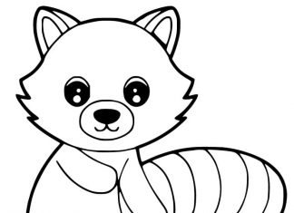 Lisek z długim ogonem – Kawaii kolorowanka lisek z długim ogonem - Kawaii do druku