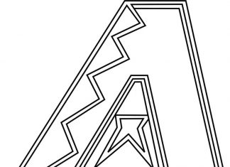 Litera A MLB kolorowanka litera A MLB