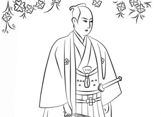 Mądry samuraj z kwiatami