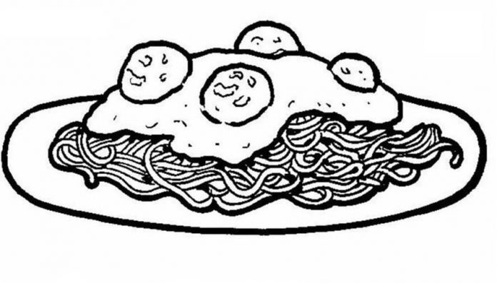 kolorowanka makarony z jajkiem do druku