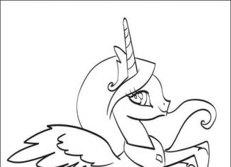 Mała Księżniczka Celestia kolorowanka mała Księżniczka Celestia dla dziewczyn jednorożec kucyk