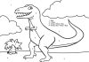 Maluj według cyfr dinozaur idzie kolorowanka maluj według cyfr dinozaur idzie