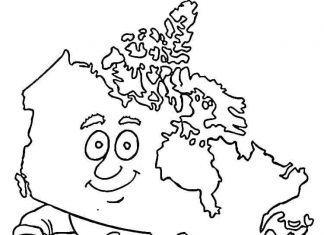 Mapka Kanady gra w hokeja