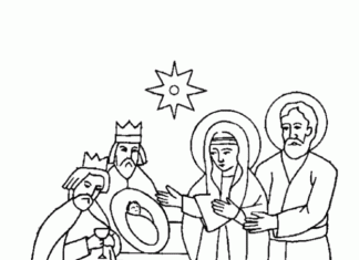 Odwiedziny Króli kolorowanka odwiedziny Króli