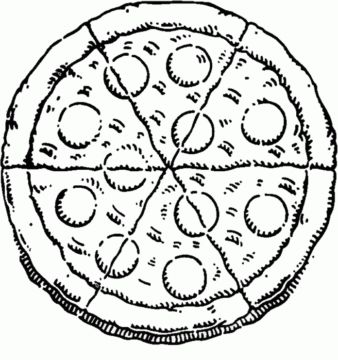 kolorowanka okrągła pizza do druku