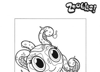 kolorowanka ośmiornica postać z pędzlami